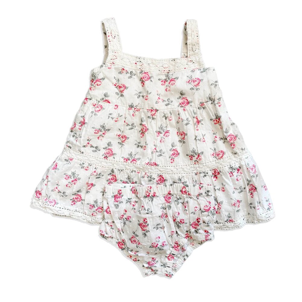 Tea Collection Baby Rose-Pattern Dress & Bloomers